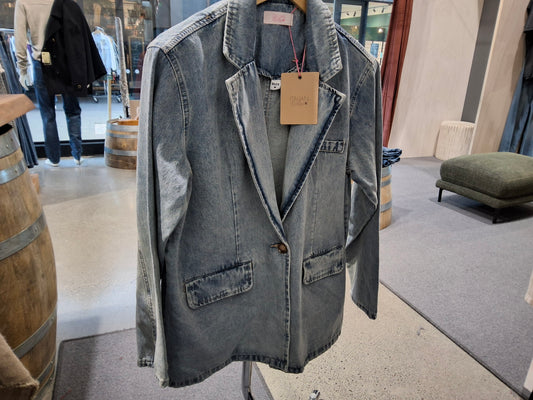 Pat Denim Blazer