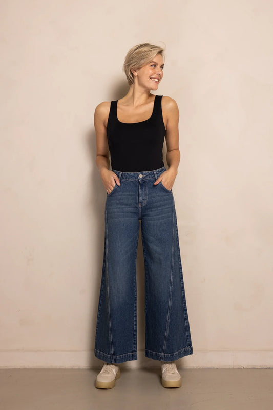 Maria Wide Flare Jean - Mid-Rise