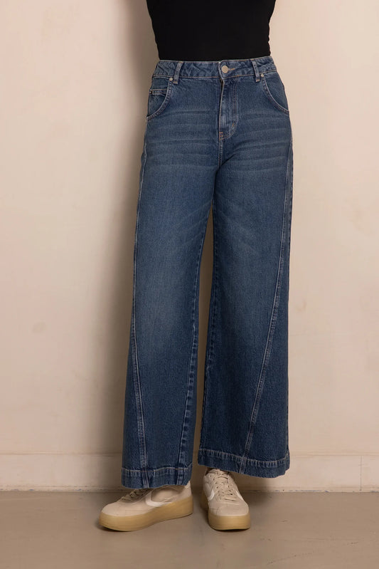 Maria Wide Flare Jean - Mid-Rise