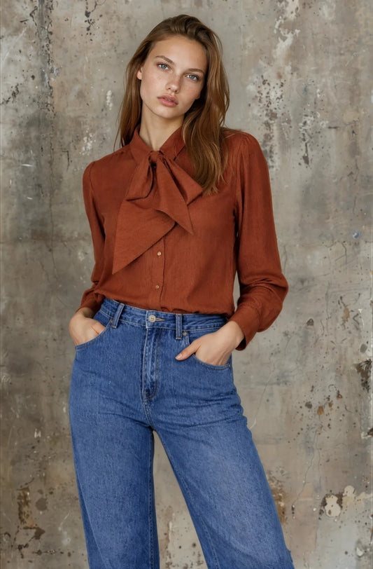 Bow Shirt Rust