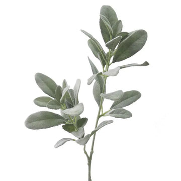 Flocked Lambs Ear Leaf Spray 70cm