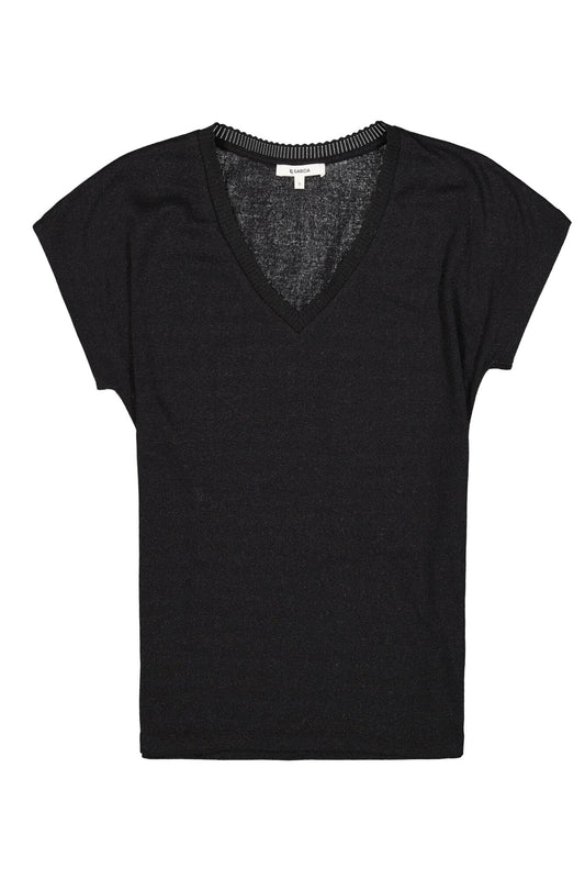 Glitter V-Neck SS Tee