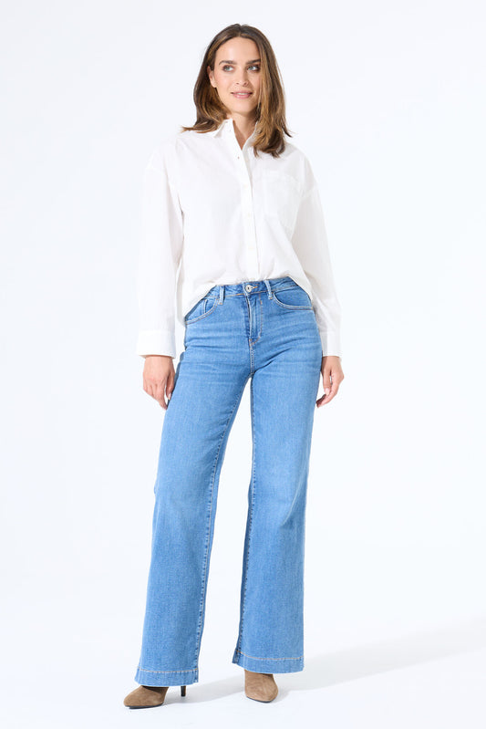 Celia Wide Leg Jean 249-  Mid -High Waist