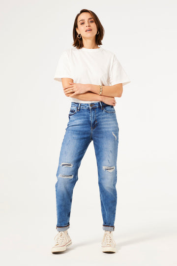 Isabella Mom Fit - (vintage used ripped)