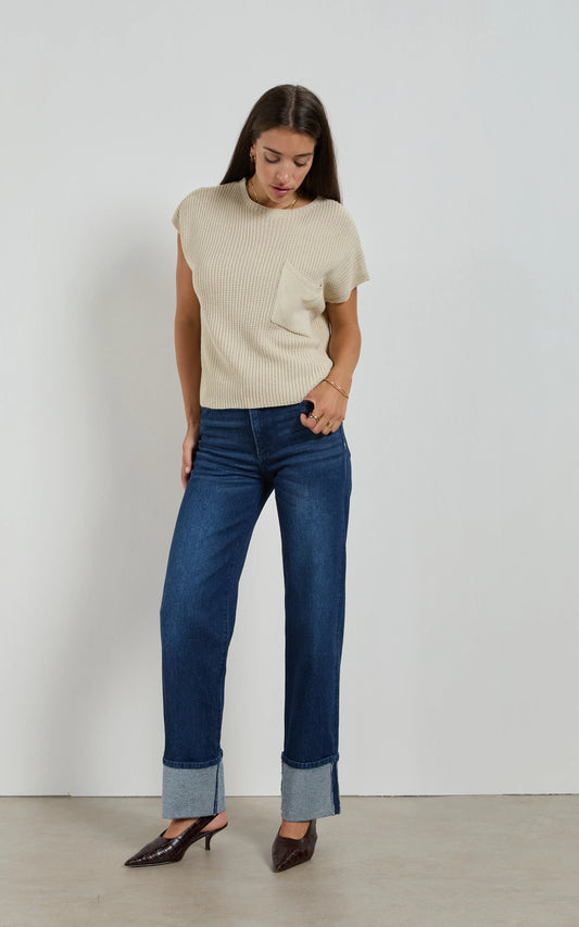 Lina Mid Rise Indigo Straight Leg