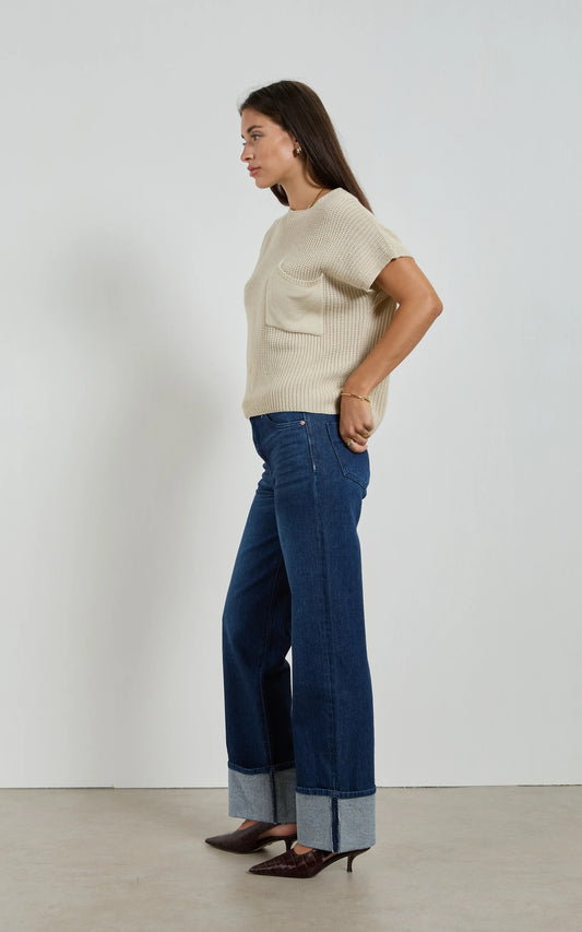 Lina Mid Rise Indigo Straight Leg