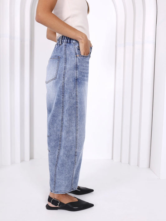 Carson Barrel Jean - Mid High Rise