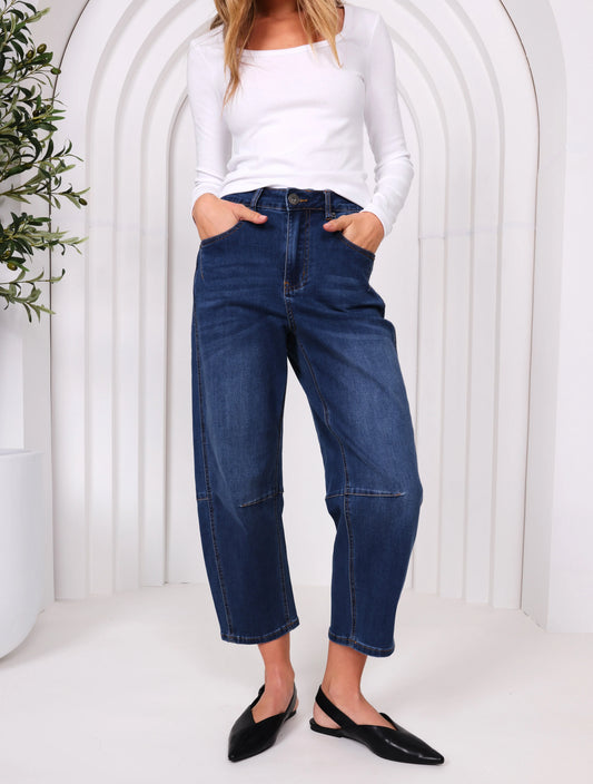 Toni Barrel Jean - Mid High Rise
