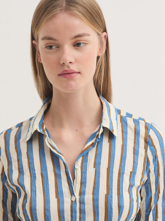 Broken Stripes Print Basic Shirt 99 (NTWWW011)