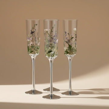 Wildflower Champage Flutes - Set of 4