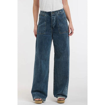 Frankie Straight Wide Leg Jeans - Mid-High Rise