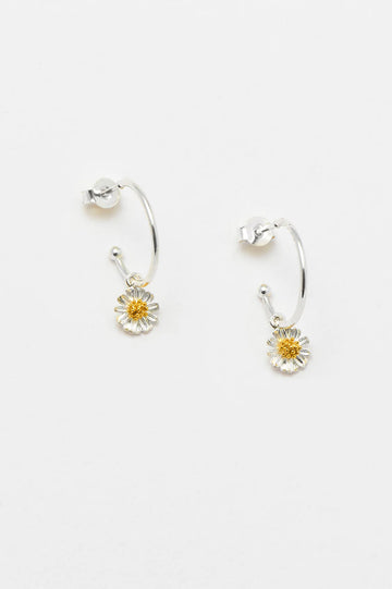 Multi Wildflower Hoop Drop Earrings