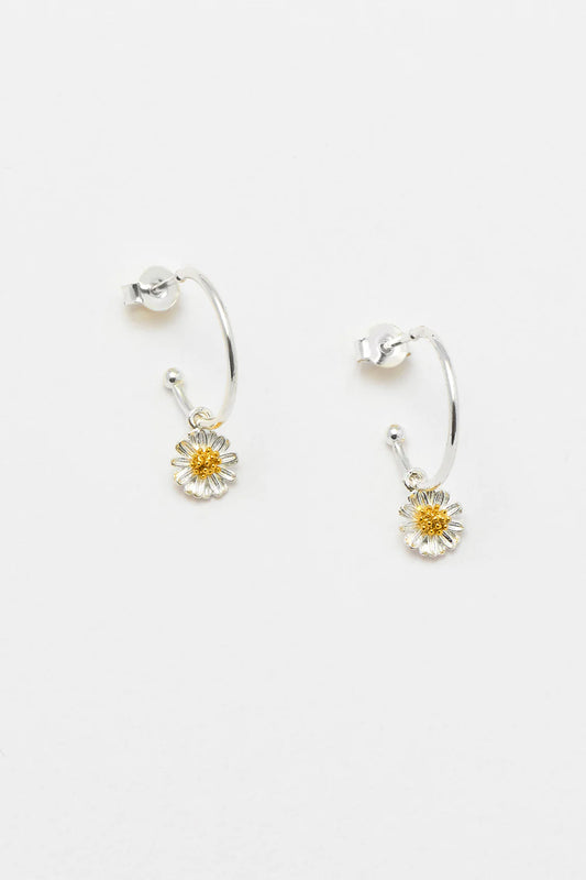 Multi Wildflower Hoop Drop Earrings