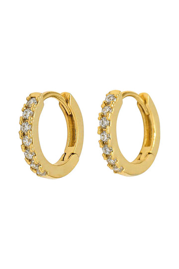 Pave Set Hoop Earings with White Cz